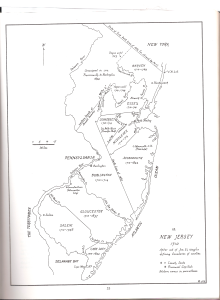 Map of NJ Counties in 1710 by J Snyder